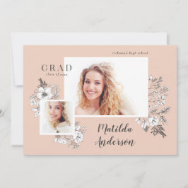 Handillustrerad blommigt med flera foto student meddelande