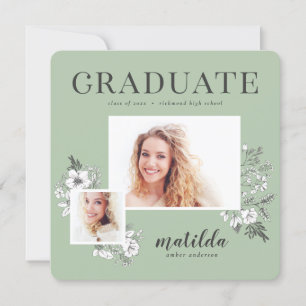 Handillustrerad blommigt med flera foto student meddelande