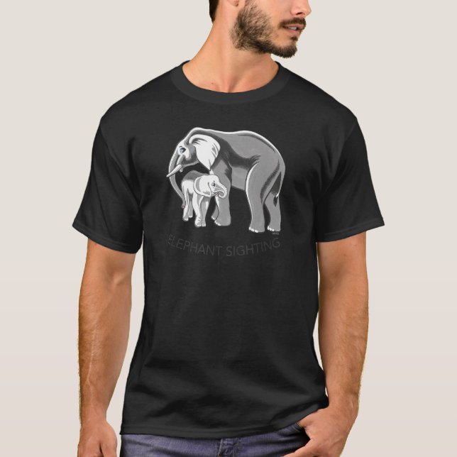 Handillustrerad  Elefantsiktning T Shirt (Framsida)