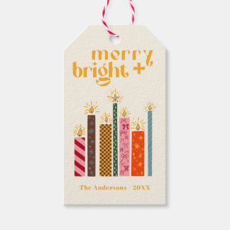 Handillustrerad Merry + Bright Julkudde Presentetikett