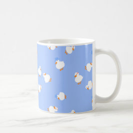 Handillustrerad söt ankor Blå kaffemugg
