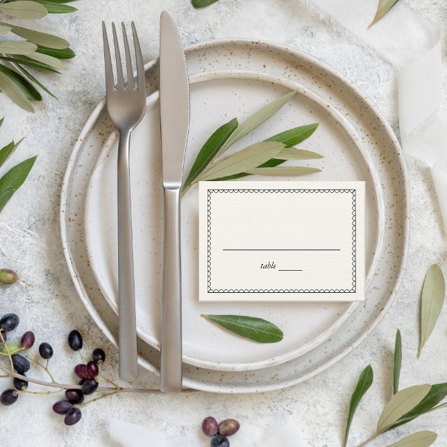 Handillustrerad Vågigt Ram Placeringskort (Hand illustrated place cards)