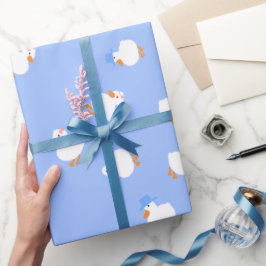 Handillustrerade ankor barn blå baby shower presentpapper