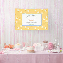 Handillustrerade söta ankungar gula baby shower