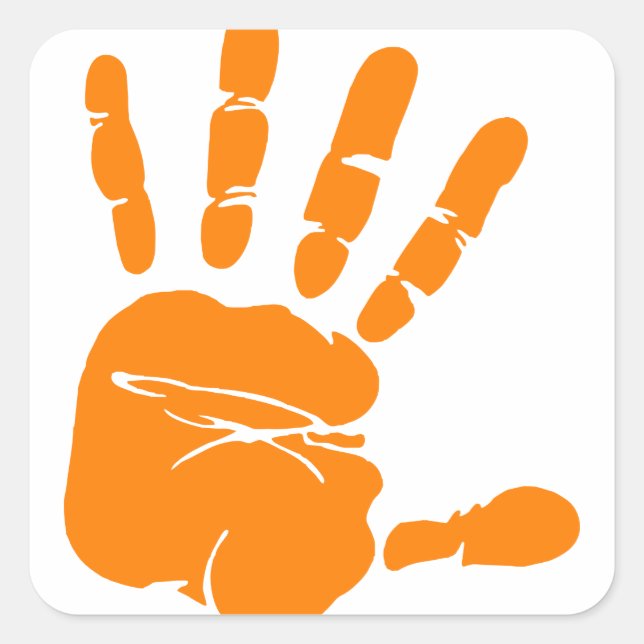 Handintryck Fyrkantigt Klistermärke (Framsida)