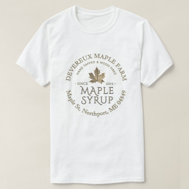 Handklädd träfigad apelsaft Guld Löv T Shirt (Design framsida)