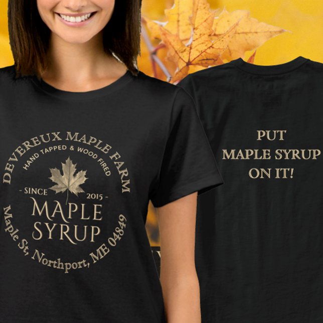 Handklädd träfigad apelsaft Guld Löv T Shirt (Skapare uppladdad)