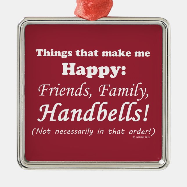 Handklockor gör mig till Lycklig Julgransprydnad Metall (Framsidan)