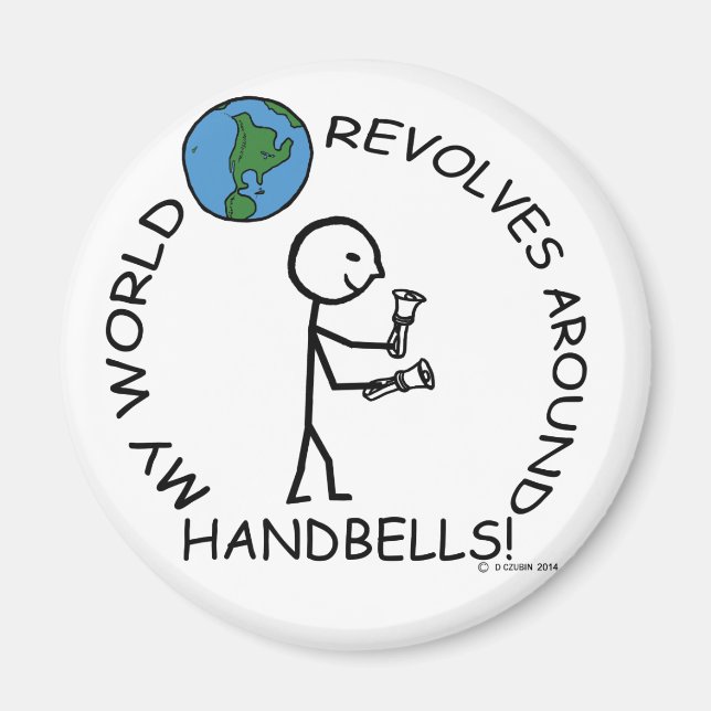 Handklockor- World Revolves runt Magnet (Framsidan)