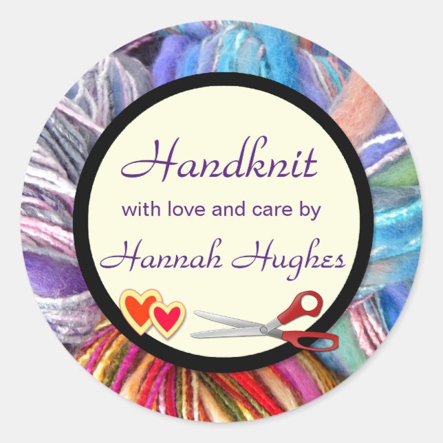 Handknut Runt Klistermärke (Framsida)