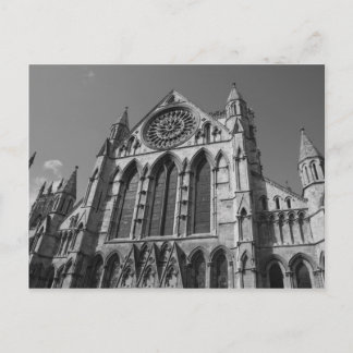 Handkort för svart och vit katedral i York Vykort