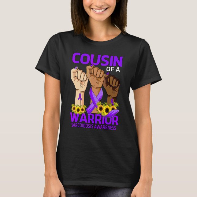 Handkusin i Warrior Sarcoidosis Awareness Sol T Shirt (Framsida)