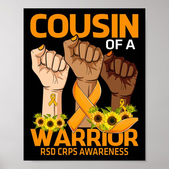 Handkusin till en Warrior RSD Crps Awareness Sunfl Poster (Framsidan)