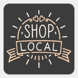 Handla estetisk lokal vintage fyrkantigt klistermärke