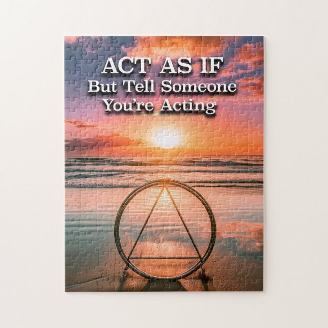 Handla som om återställnings slogan soluppgång pussel (Vertikal)