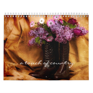 Handlag av landKalender-Blommor i kängor Kalender