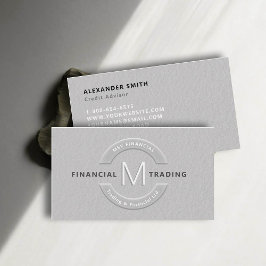Handlare Faux Embossed Monogram Professionell Visitkort