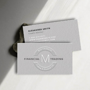 Handlare Faux Embossed Monogram Professionell Visitkort