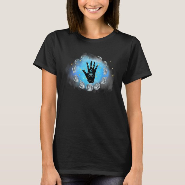 Handläsare Design Astrologiska Månfaser N T Shirt (Framsida)