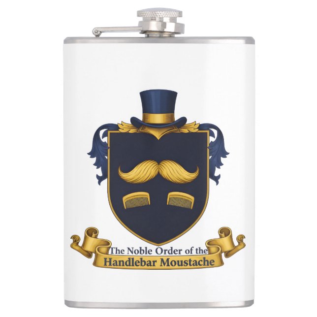 Handlebar Moustache Gentleman's Flask Fickplunta (Framsidan)