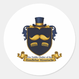 Handlebar Moustache Gentleman's Round Sticker Runt Klistermärke