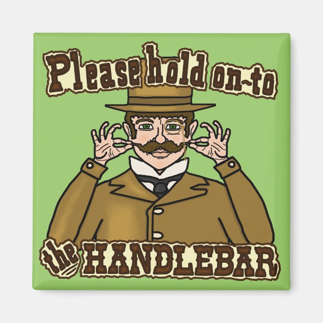 Handlebar Mustache gentleman Magnet (Framsidan)