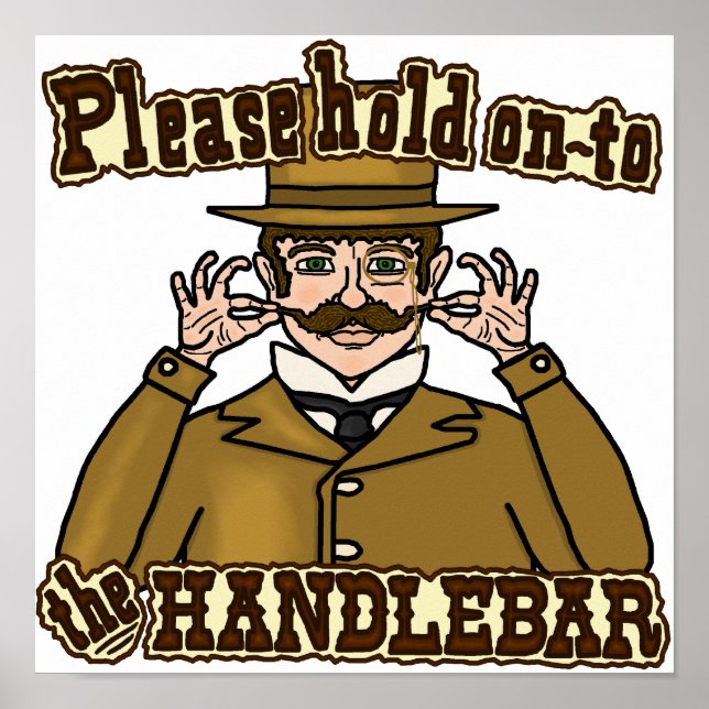 Handlebar Mustache gentleman Poster (Framsidan)