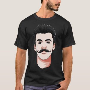 Handlebar Mustache Man Hipster Fight Hair T Shirt