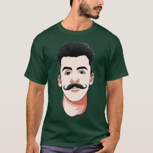 Handlebar Mustache Man Hipster Fight Hair T Shirt