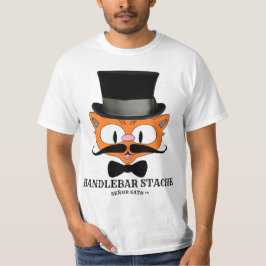 HANDLEBAR STACHE Humoristisk Tecknad Mustasch Katt T Shirt