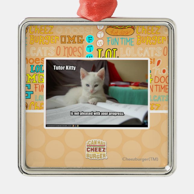 Handleda kattunge julgransprydnad metall (Framsidan)