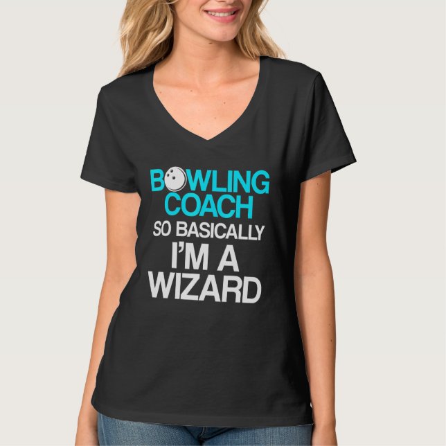Handledare 8 för Bowling Coach Player-teamet T Shirt (Framsida)