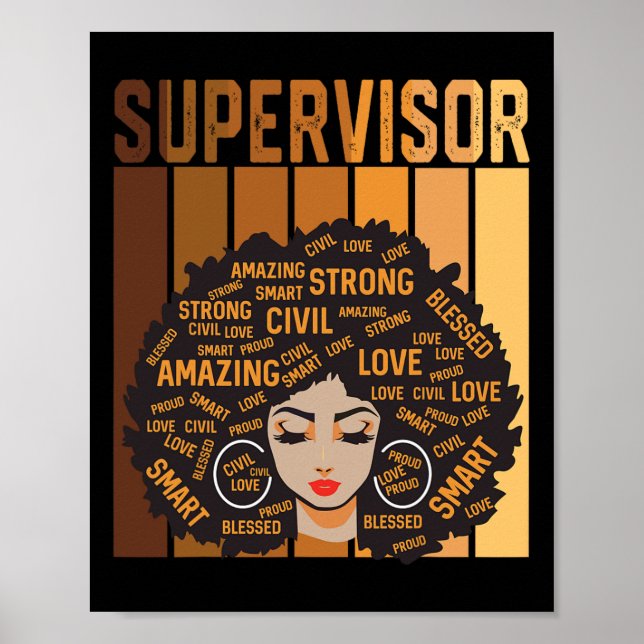 Handledare Afro Afroamerikanska Kvinnor Svarta His Poster (Framsidan)
