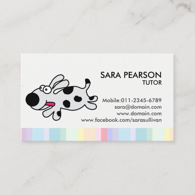 Handledare Undervisning Handledning Tecknad Hund F Visitkort (Framsida)