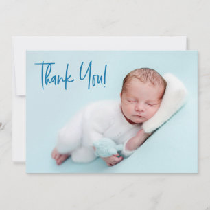 Handletar Baby Photo babydusch blått skript Meddelande