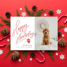 Handleterat Red Lycklig Howlidays Tass Hund Photo