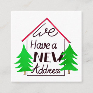 Handlettering Julkort för ny adress Tilläggskort