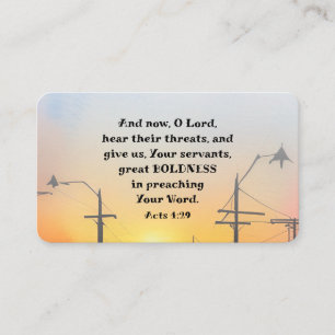 Handlingar 4:29 O Lord Ge Underbar Bolness Bible V Visitkort