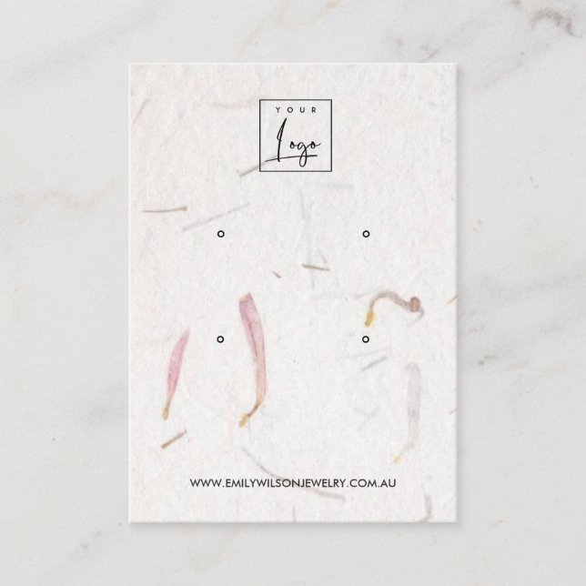  HANDMAD PAPPER 2 STUD EARRING-VISNING VISITKORT (Framsida)