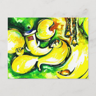 Handmade Abstrakter Painting of Lord Ganesha Vykort