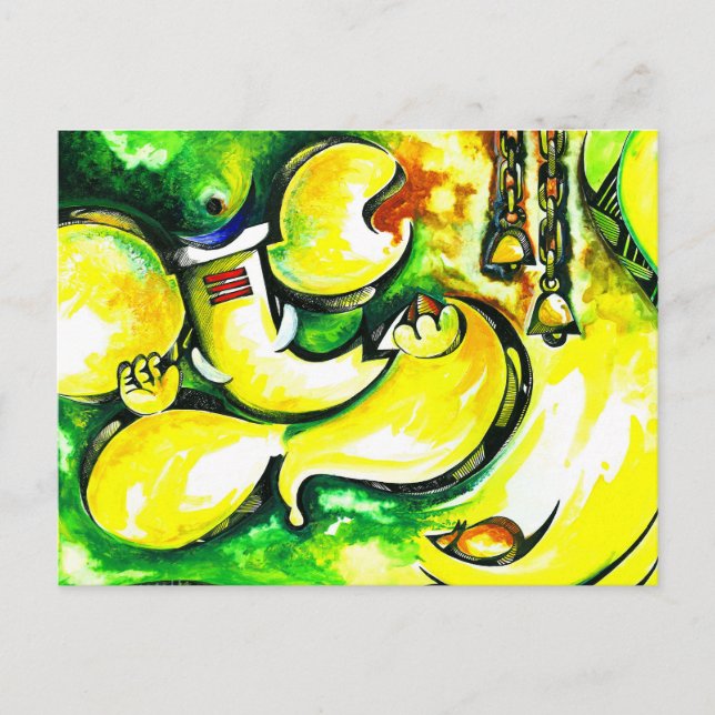 Handmade Abstrakter Painting of Lord Ganesha Vykort (Framsida)