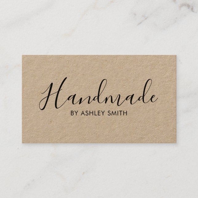 Handmade Affärskortet Rustic Kraft Visitkort (Framsida)