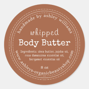 Handmade body Butter Organic Business TerraCotta Runt Klistermärke