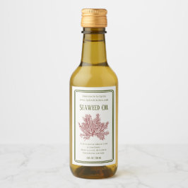 Handmade Botanical Seaweed Oil Label Vinetikett
