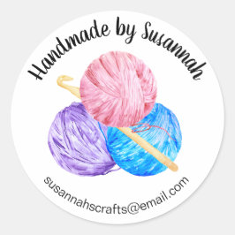 Handmade Business Crochet Runt Klistermärke
