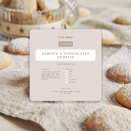 Handmade Candies Food Label | Hememballage Fyrkantigt Klistermärke
