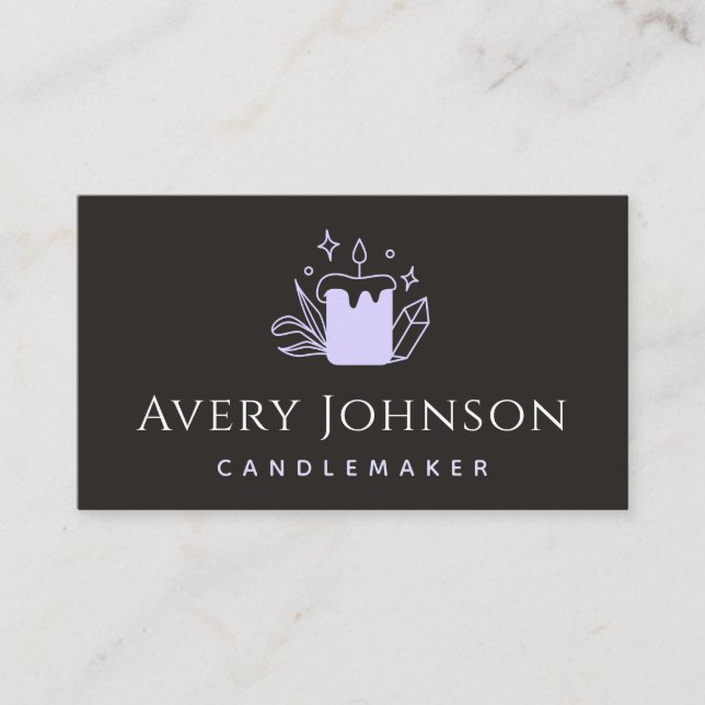 Handmade Candle & Crystal Gemstone Candlemaker Visitkort (Framsida)