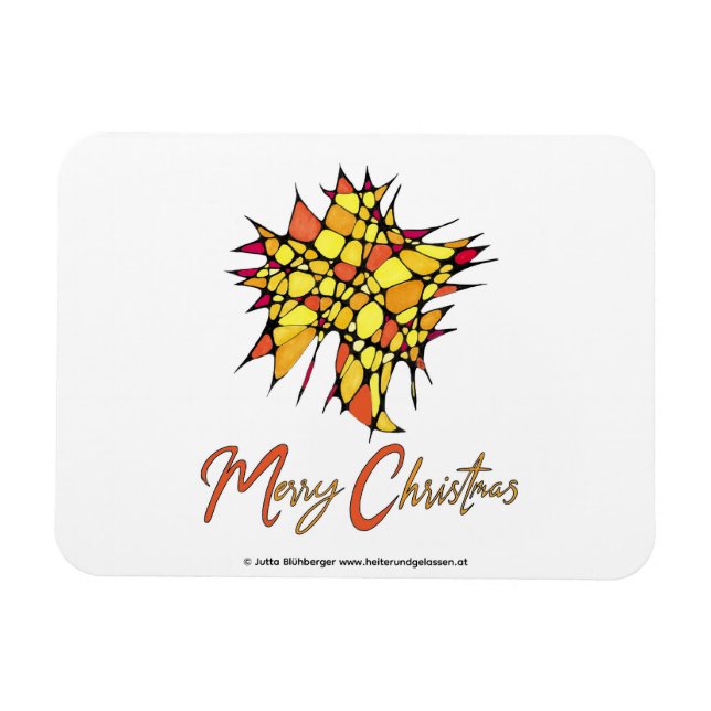 Handmade Christmas Magnet with Star Graphic (Horisontell)