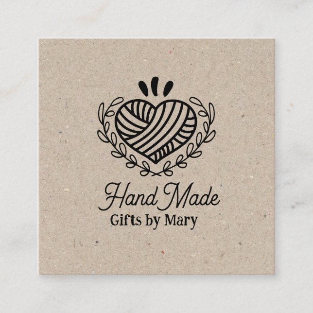 Handmade Craft paper rustic calling card Fyrkantigt Visitkort (Framsida)