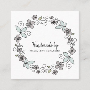 Handmade Crafter Etsy Artisan Rustic Modern Fyrkantigt Visitkort
